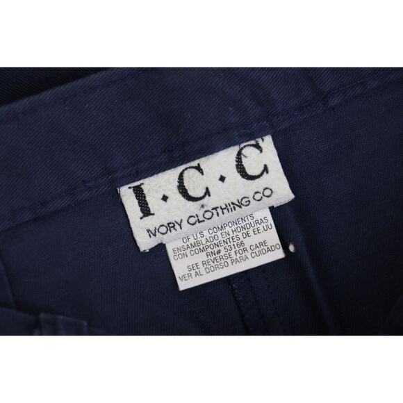 VINTAGE ICC Ivory Clothing Co Womens Sz 10 Straight Midi Canvas Skirt Navy Blue - Picture 6 of 6